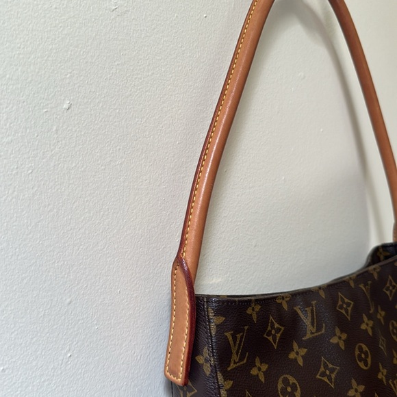 Louis Vuitton Monogram Canvas Looping GM Shoulder Bag Purse Brown Number Leather - Picture 8 of 16